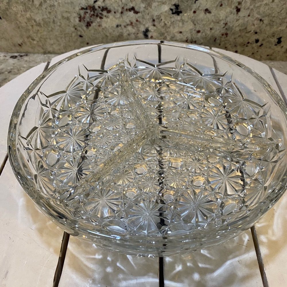 Clear Glass Divided‎ Serving Dish